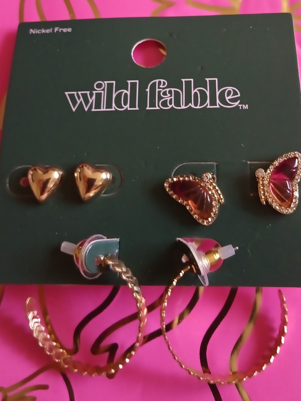 WILD FABLE THREE CARDED EARRINGS